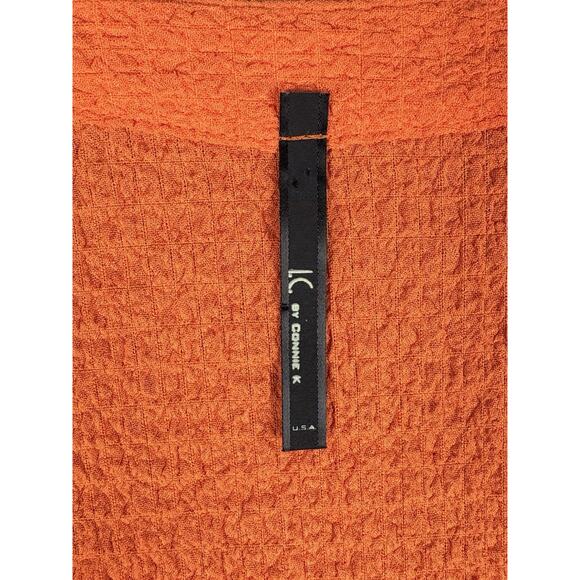 IC by Connie K Cardigan Women’s XL Orange Crinkle Pockets Relaxed Lagenlook USA - Picture 3 of 10